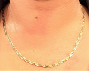 Collier Princesse Tressé en Or Jaune 18k - 8.96 G