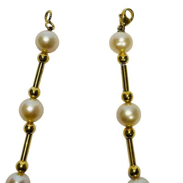 Collier Ras du Cou en Or 18K avec Perles - 43cm - 15.75gr