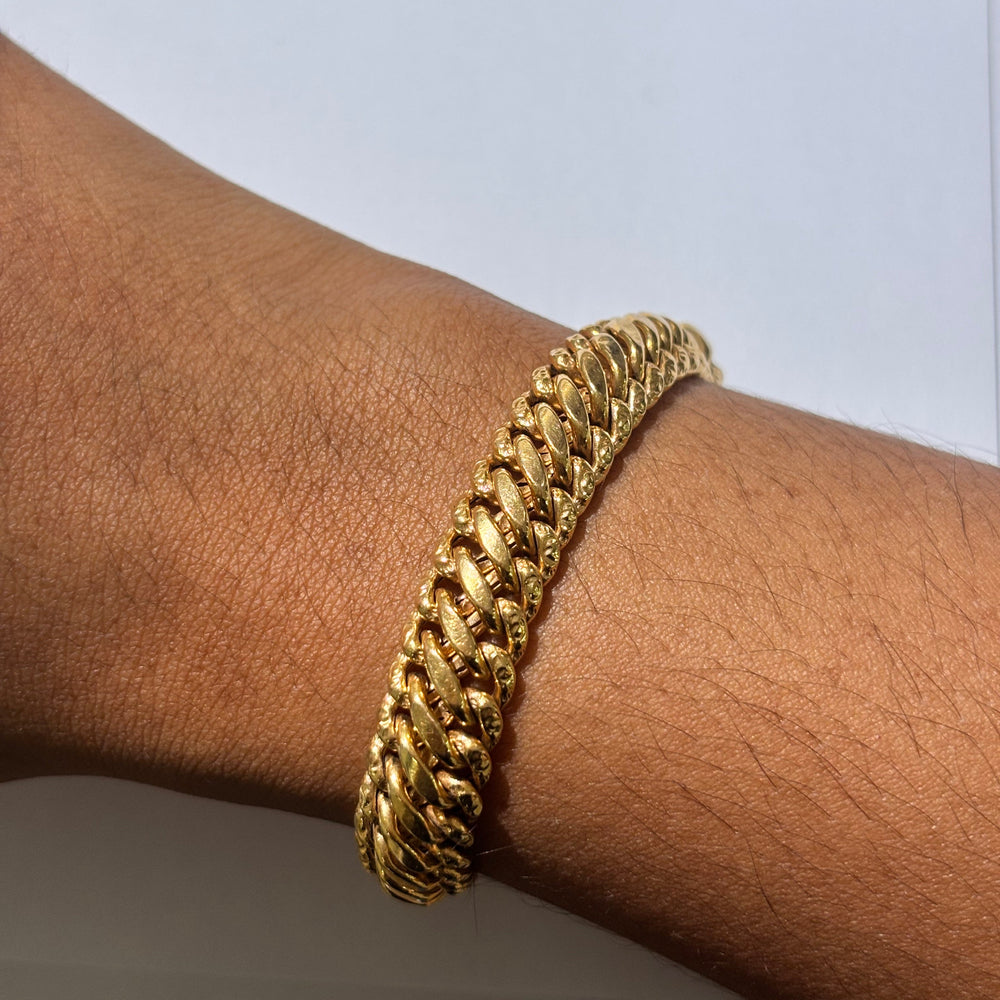 Bracelet Jonc en Or Jaune 18 Carats Maille Américaine - 16.02 Grs