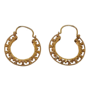 Boucles d'oreilles Or Jaune Créoles 18K