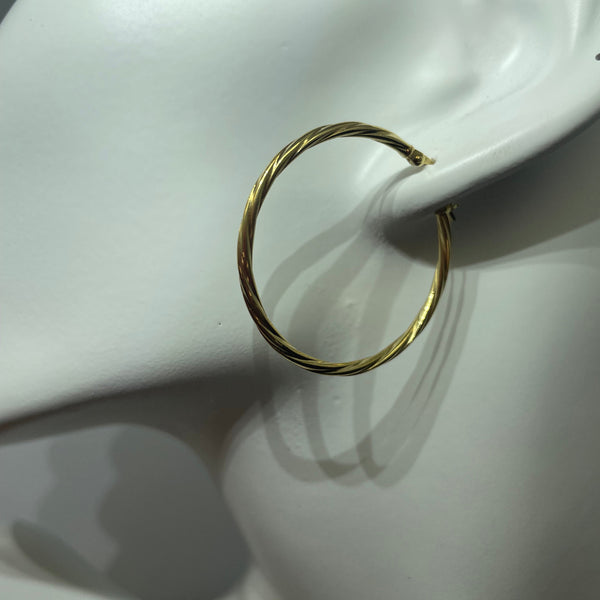 Boucles d'oreilles créoles Or Jaune 18 Carats - 1.63 Grs