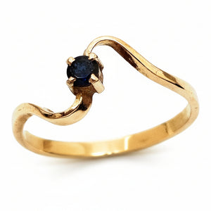 Bague Solitaire en Or Jaune 18K -Taille 54- 1.53g