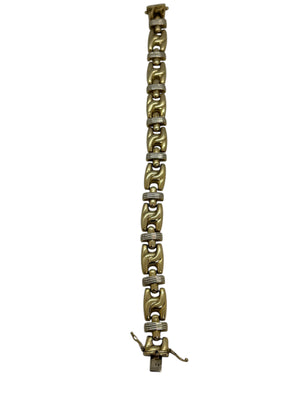 Bracelet Maille Fantaisie Or Jaune/Blanc avec Saphir 0,01ct