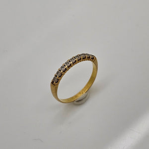 Bagues demi tour en Or jaune 18K - Diamant - Taille 51 - 1.67G