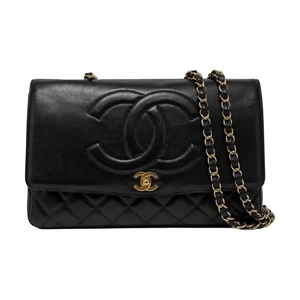 Sac porté épaule Chanel Cuir Noir Maxi Classic Flap Jumbo