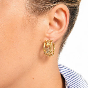 Boucles d'oreilles en 3 Or 18K - 6.15 Grs