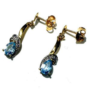 Boucles d'oreilles en or jaune et blanc 18k - 1.83 G