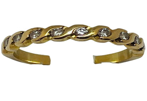 Superbe Bague Demi Tour Or Jaune 18 Carats Poids - 2.63 Grs Taille - 50