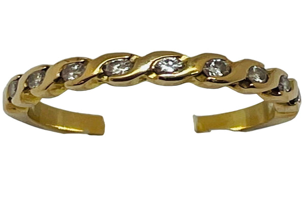 Superbe Bague Demi Tour Or Jaune 18 Carats Poids - 2.63 Grs Taille - 50