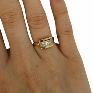 Bague en or jaune et diamants 18k -  2.43 G