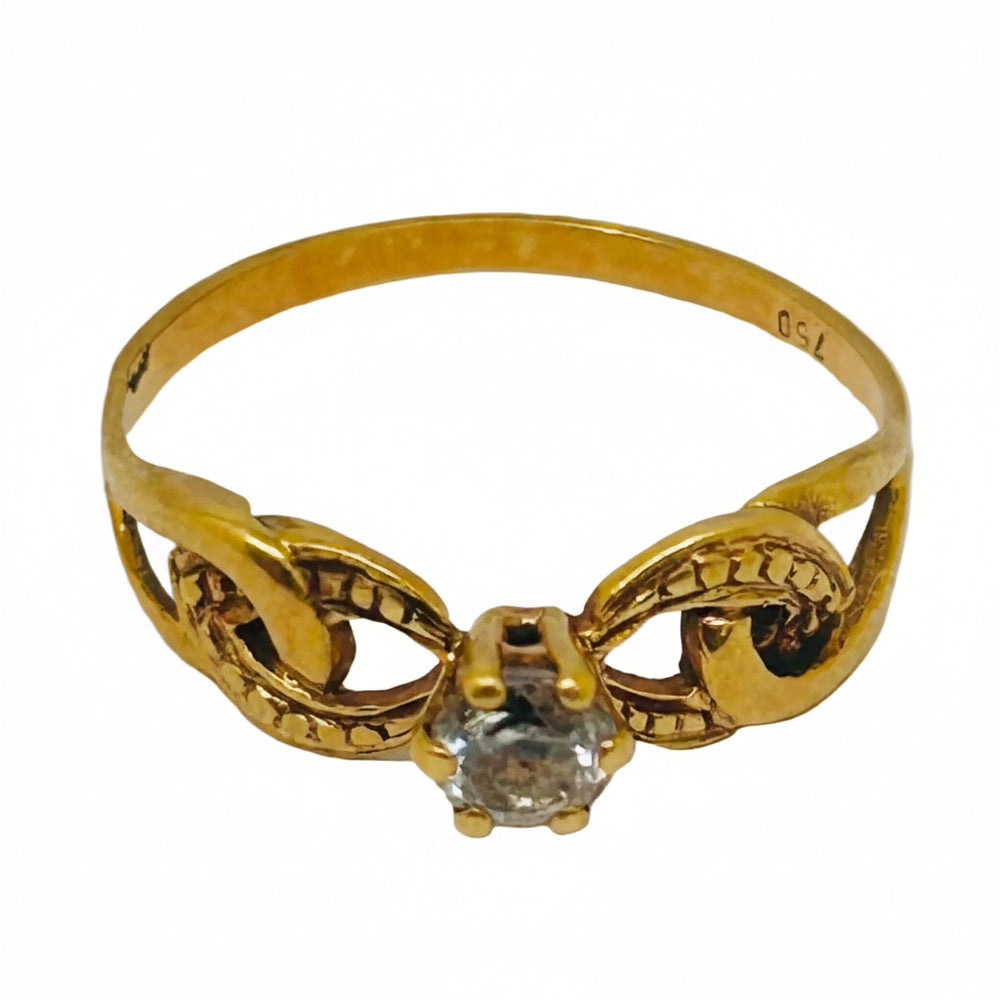 Bague Solitaire Or Jaune 18K Oxyde de Zirconium