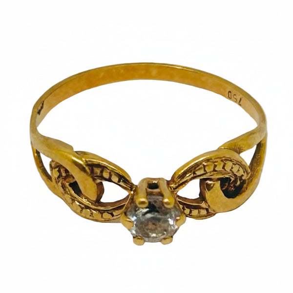 Bague Solitaire Or Jaune 18K Oxyde de Zirconium