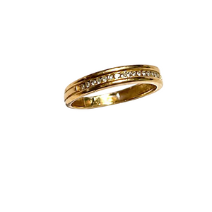 Bague Demi Tour Or Jaune 18 Carats et Diamants
