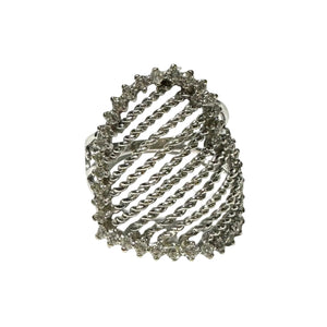 Bague en Or Blanc avec Cœur et Oxyde de Zirconium 18K