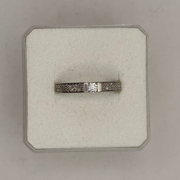 Bague Alliance Diamantée en Or Blanc 18K