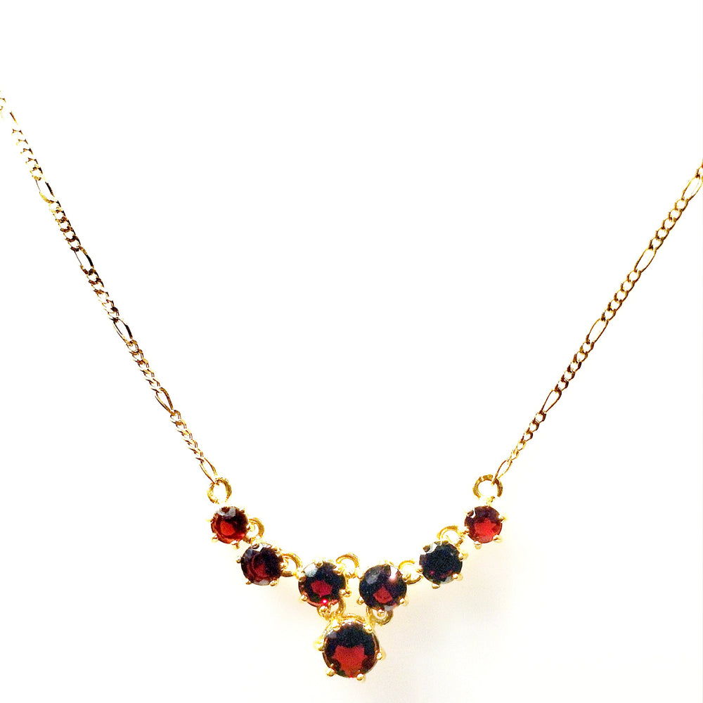 Collier Princesse en Or Jaune 18 K avec pierre Grenat - 5.93 Grs