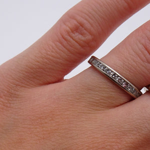 Alliance Or Blanc 18 Carats avec Diamants Taille 56