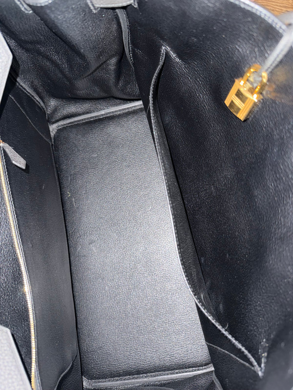 Sac à main Hermès Birkin 40 en cuir noir