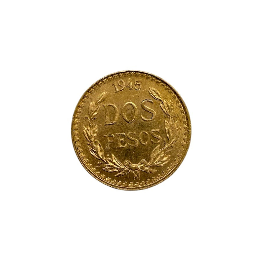 Pièce dos pesos mexicain en or jaune 194 20K - 1.66 G