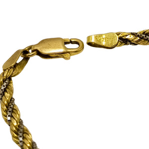 Bracelet corde en Or Jaune et blanc 18K - 4.18Grs