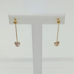 Boucle d'oreille en or jaune 18k avec zirconium