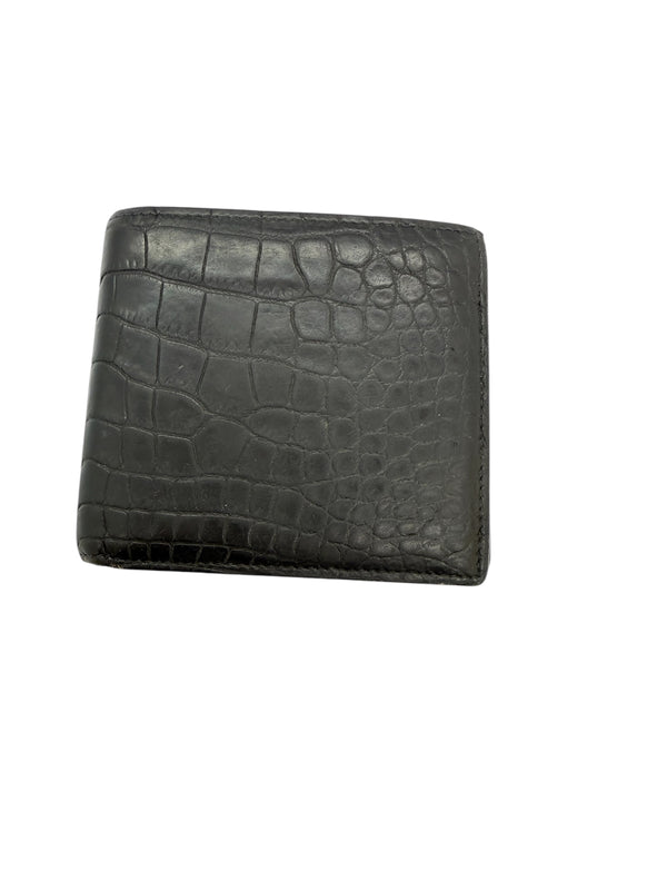 Portefeuille Lancel en crocodile noir