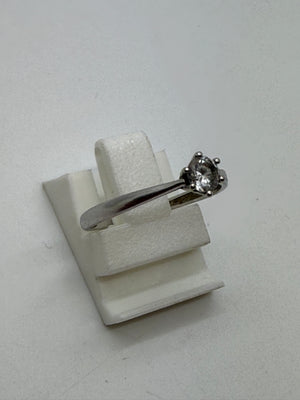 Solitaire en Or Blanc 18K - 1.14 Grs - Taille 52