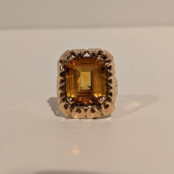 Bague Ancienne Or Jaune 18 K - Taille 58 - 9.63 G