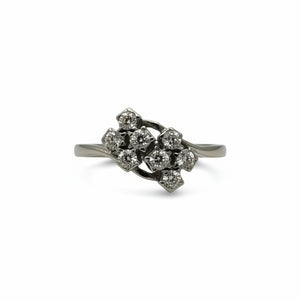 Bague en Or Blanc 18K avec Oxydes de Zirconium - T51.5 - 3.71gr