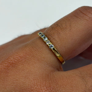 Bague Demi Tour Or Jaune 18k 750 avec oxyde de zirconium