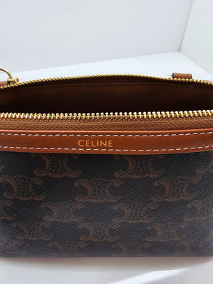 Pochette Celine Toile Triomphe et Agneau