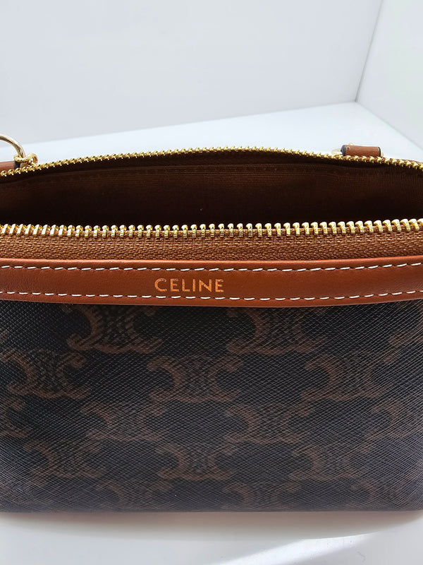 Pochette Celine Toile Triomphe et Agneau