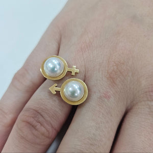 Bague Signée Ilona Orel en Or Jaune 18K - Taille 54 - 8.35G