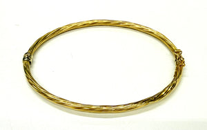 Jonc torsadé en Or Jaune 18K 4.20 Grs