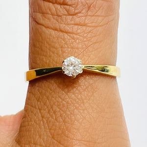 Solitaire en or avec diamant - 18k - T60 - 2.41gr