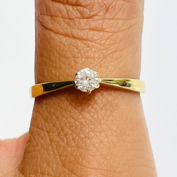 Solitaire en or avec diamant - 18k - T60 - 2.41gr