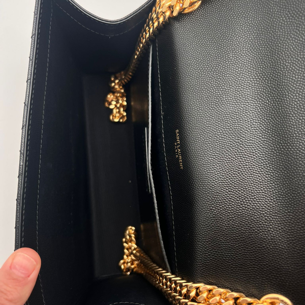 Sac à bandoulière Saint Laurent en cuir noir grainé