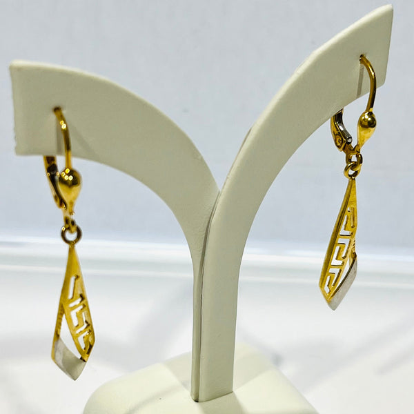 Boucles d'oreilles en Or Jaune et Gris 18K - 2.83G