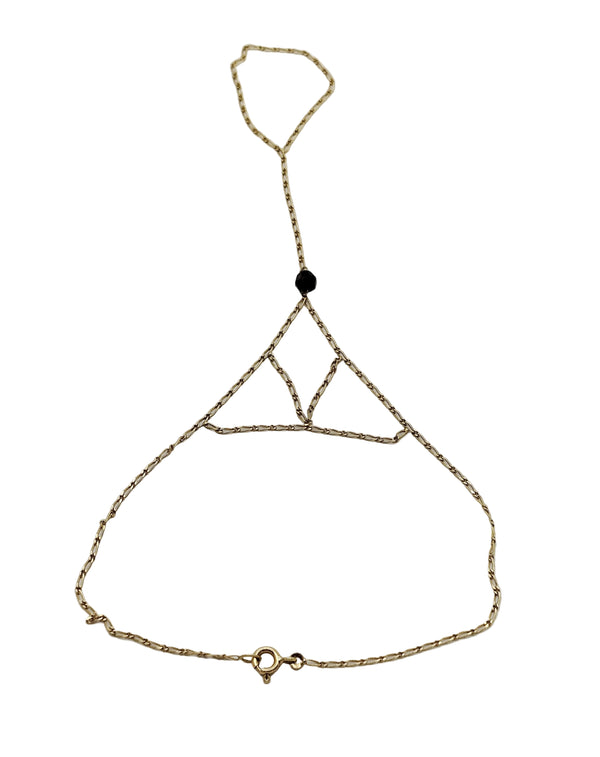 Bracelet chaîne de main en or jaune 18k - 2.20 G