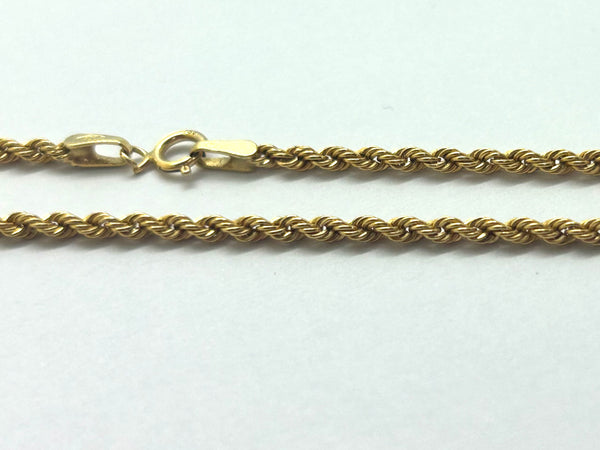 Collier Chaîne Or Jaune 18 Carats Maille Corde