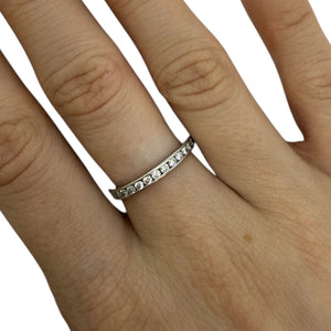 Bague Alliance en Or Blanc Diamants 18K - Taille 53