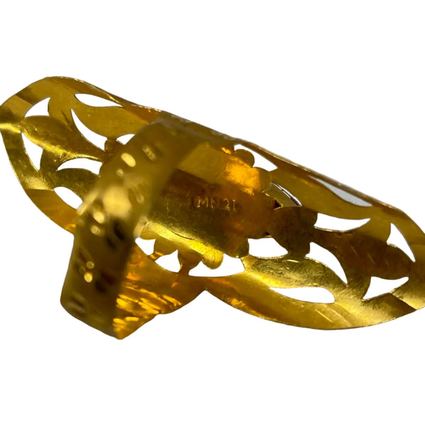 Bagues filigrane orientale en or jaune avec oxyde