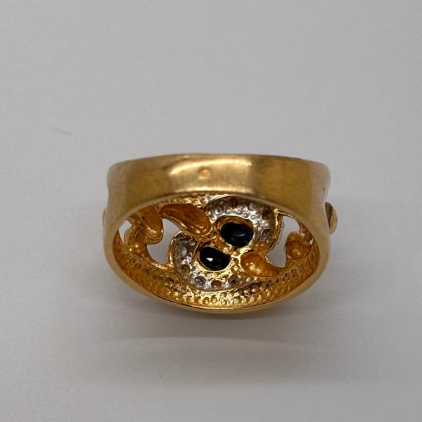 Bague en or jaune et blanc 18K- Taille 53