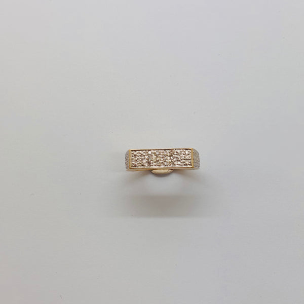 Bague Tank en Or Blanc et or blanc 18K Taille-51