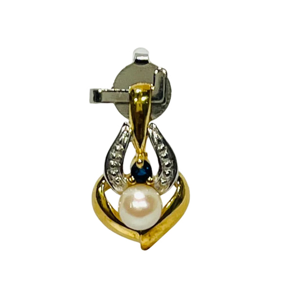 Pendentif Or 750/1000, Saphir et Perle 18K - 0.85Grs