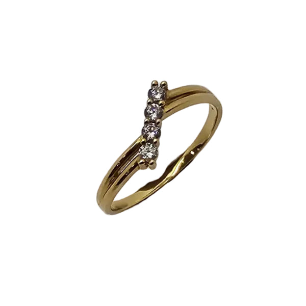 Bague en Or Jaune 18k et Oxyde de Zirconium - T52 - 1.5gr
