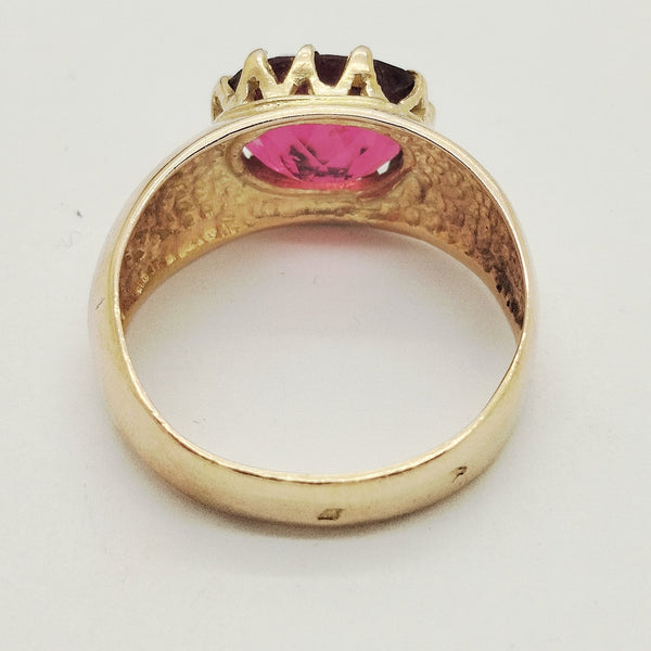 Bague en or jaune 18K avec oxyde de zirconium - T59 - 5.54gr