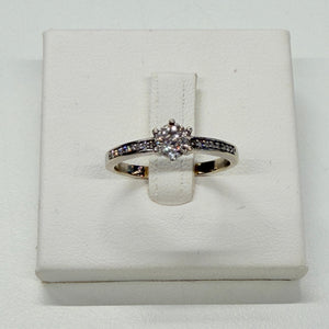 Bagues en Or Blanc et Diamants 18k - Taille 52