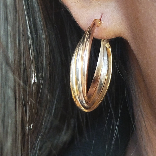 Boucle d'oreille en Or Jaune, Or Blanc, Or Rose  18 carats