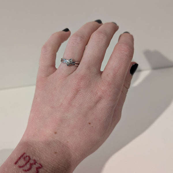 Bagues en Or Blanc 18K avec 3 Diamants de 0.02 cts